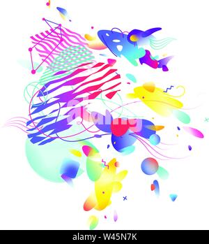 Le style de l'art abstrait, le suprématisme, street art moderne et graffiti. L'élément de conception est isolé sur un fond blanc, propre à l'impression d'un Illustration de Vecteur