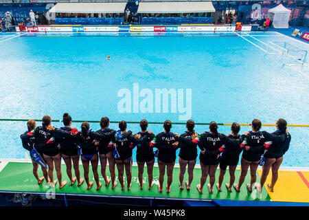 16 juillet 2019 Gwangju, Corée du Sud 18e Championnats du monde de la FINA 16-07-2019: WK water-polo: Japon v Italia: Équipe de Gwangju Italie Gwangju Corée du Sud 16/07/2019 Waterpolo W14 JPN - ITA 18e Championnats du monde de la FINA Nambu University Grounds Banque D'Images