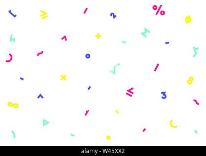 Modèle, patron sur le thème des mathématiques. Vecteur. Des éléments isolés sur fond blanc. Symboles de la connaissance, de l'étude. Pour concevoir des modèles d'arrière-plan Illustration de Vecteur