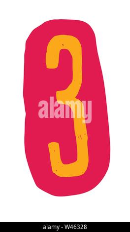 Figure 3 dans un style de dessin animé. Vecteur. Image sur fond blanc. Logo de l'entreprise. Illustration de Vecteur