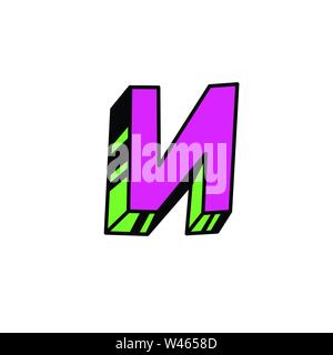 Lettre en cartoon style. Vecteur. Lettre latine rouge vif. Formes en vrac. La police russe. Illustration de Vecteur