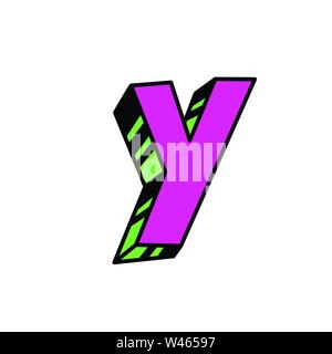 Lettre en cartoon style. Vecteur. Lettre latine rouge vif. Formes en vrac. Cyrillique slave, lettre. La police russe. Logo, signe. Illustration de Vecteur