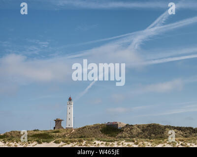 Phare à l'NortSea Blaavand coast au Danemark Banque D'Images