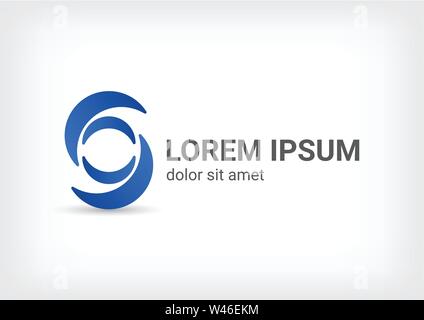 modèle de conception de logo de vecteur de lettre o, icône de lettre s et de cercle, signe zéro, symbole de courbe, illustration de vecteur Illustration de Vecteur