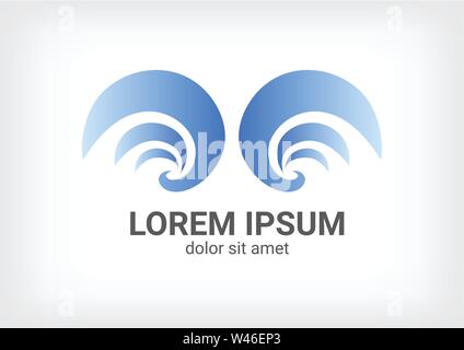 modèle de conception de logo de vecteur d'aile, icône d'oiseau, signe de plume, symbole de courbe, illustration de vecteur Illustration de Vecteur