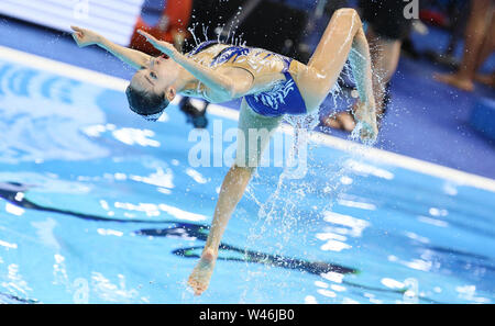 Gwangju. 20 juillet, 2019. Un athlète de la concurrence de la Chine au cours de l'équipe féminine de combinaison de natation artistique final à l'événement du monde de la FINA 2019 Gwangju Gwangju, en Corée du Sud, le 20 juillet 2019. Credit : Bai Xuefei/Xinhua/Alamy Live News Banque D'Images