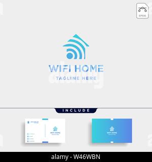 Home logo design internet wifi vecteur icône maison siymbol isolé sign Illustration de Vecteur