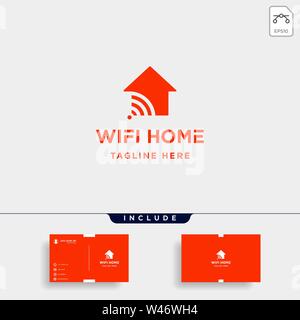 Home logo design internet wifi vecteur icône maison siymbol isolé sign Illustration de Vecteur