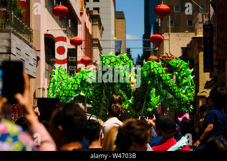 Melbourne, Victoria, Australie - Février 10, 2019 : nouvel an chinois, grand carnaval à China town Banque D'Images