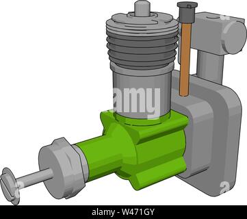 Pompe de puisard égout vert, illustration, vecteur sur fond blanc. Illustration de Vecteur