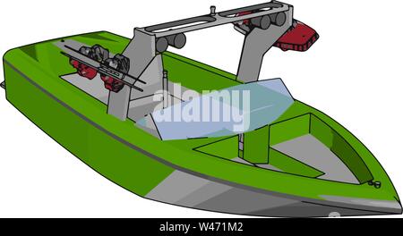 Modèle de bateau de vitesse, vecteur illustration, sur fond blanc. Illustration de Vecteur