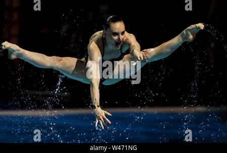 Gwangju. 20 juillet, 2019. Un athlète effectue au cours de l'événement Gala de natation artistique à du monde de la Fina à Gwangju, Corée du Sud, le 20 juillet 2019. Credit : Bai Xuefei/Xinhua/Alamy Live News Banque D'Images