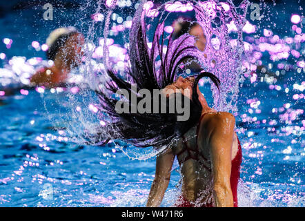 Gwangju. 20 juillet, 2019. Un athlète effectue au cours de l'événement Gala de natation artistique à du monde de la Fina à Gwangju, Corée du Sud, le 20 juillet 2019. Credit : Bai Xuefei/Xinhua/Alamy Live News Banque D'Images