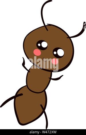 Cute little ant, illustration, vecteur sur fond blanc. Illustration de Vecteur