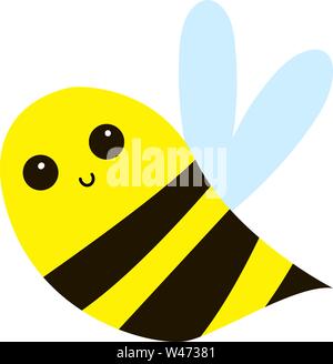 Cute little bee, illustration, vecteur sur fond blanc. Illustration de Vecteur