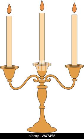 Candle stick, illustration, vecteur sur fond blanc. Illustration de Vecteur