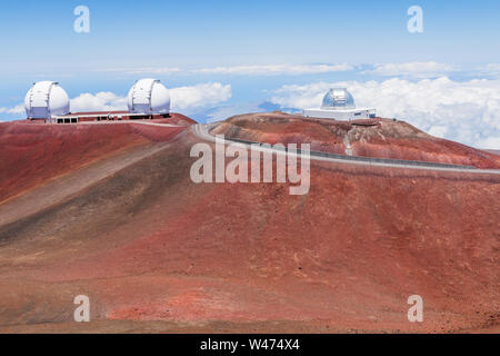 L'observatoire de Mauna Kea, Hawaii. Banque D'Images