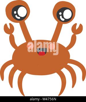 Crabe rouge mignon vecteur, illustration, sur fond blanc. Illustration de Vecteur