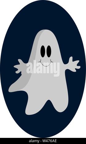 Cute ghost, illustration, vecteur sur fond blanc. Illustration de Vecteur