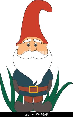 Garden gnome, illustration, vecteur sur fond blanc. Illustration de Vecteur