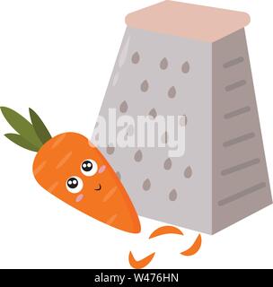 Jolie petite carotte, vecteur, illustration sur fond blanc. Illustration de Vecteur