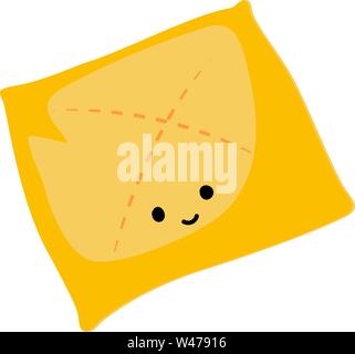 Coussin jaune, illustration, vecteur sur fond blanc. Illustration de Vecteur