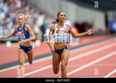 Londres, Royaume-Uni. 20 juillet, 2019. Laviai Nielsen (GBR), Women's 400m (Diamond League) au cours de l'IAAF Diamond League - Muller Anniversaire Jeux - Grand Prix 2019 de Londres au London Stadium, Queen Elizabeth Olympic Park, Londres, Angleterre le 20 juillet 2019. Photo par Salvio Calabrese. Credit : UK Sports Photos Ltd/Alamy Live News Banque D'Images