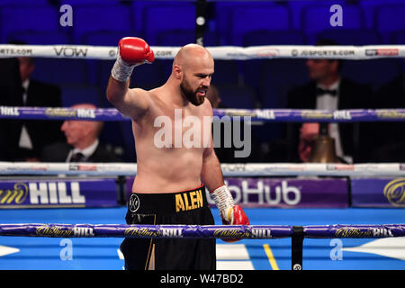 Londres, Royaume-Uni. Jul 20, 2019. Alen Babic vs Morgan Dessaux - 4 X 3 minutes Concours Heavyweight lors de Matchroomboxing présente Dillian Whyte vs Oscar Rivas à l'O2 Arena le Samedi, Juillet 20, 2019 à Londres, en Angleterre. (Usage éditorial uniquement, licence requise pour un usage commercial. Aucune utilisation de pari, de jeux ou d'un seul club/ligue/dvd publications.) Crédit : Taka G Wu/Alamy Live News Banque D'Images