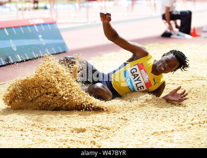 Stade de Londres, Londres, Royaume-Uni. 20 juillet, 2019. Athlétisme IAAF Muller jeux anniversaire Tajay ; Gayle de la Jamaïque en compétition dans l'épreuve du saut en longueur : l'action de Crédit Plus Sport Images/Alamy Live News Credit : Action Plus Sport/Alamy Live News Banque D'Images