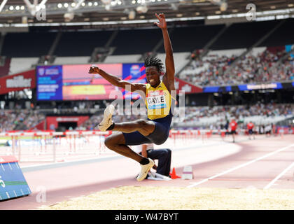 Stade de Londres, Londres, Royaume-Uni. 20 juillet, 2019. Athlétisme IAAF Muller jeux anniversaire Tajay ; Gayle de la Jamaïque en compétition dans l'épreuve du saut en longueur : l'action de Crédit Plus Sport Images/Alamy Live News Credit : Action Plus Sport/Alamy Live News Banque D'Images