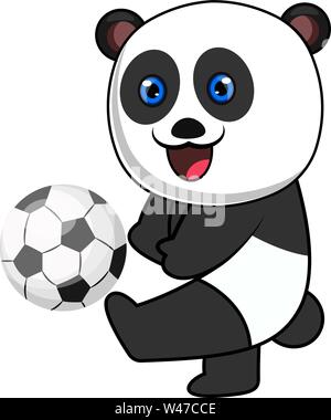 Avec Panda Ball, football, vecteur illustration sur fond blanc. Illustration de Vecteur