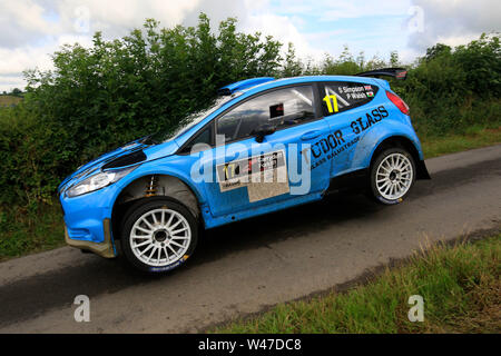 Lisburn, pays d'Antrim, en Irlande du Nord. 20 juillet, 2019. Le chariot élévateur Carryduff Rallye ; Stephen Simpson et Patrick Walsh (Ford Fiesta R5) en action : Action Crédit Plus Sport/Alamy Live News Banque D'Images