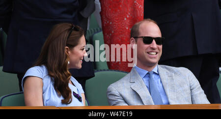Londres Angleterre 14 juillet 2019 les championnats de Wimbledon 2019 14072019 Le duc et la duchesse de Cambridge de la finale montre fort Royal Photo Roger Pa Banque D'Images