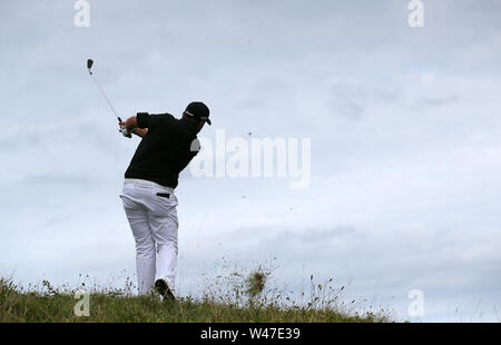 La République d'Irlande Shane Lowry sur le 10e jour durant trois de l'Open Championship 2019 au Club de golf Royal Portrush. Banque D'Images