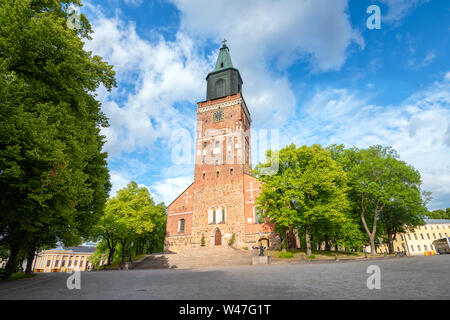 Vue de la Cathédrale de Turku à Turku. La Finlande, Scandinavie Banque D'Images