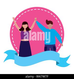 La célébration de l'homme et la femme sticker Illustration de Vecteur