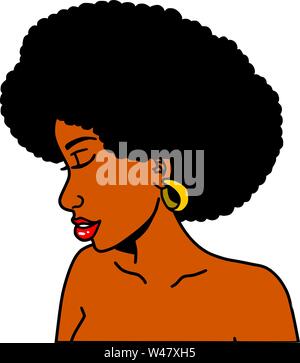 Belle noire avec coiffure afro Illustration de Vecteur