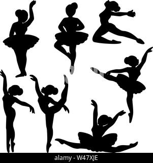 Danseurs de Ballet vecteurs silhouette féminine Illustration de Vecteur