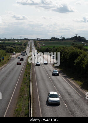 Une vue de la rocade sud de Norwich segment de l'A47 à partir de la stoke road bridge. Banque D'Images