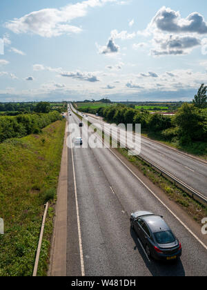 Une vue de la rocade sud de Norwich segment de l'A47 à partir de la stoke road bridge. Banque D'Images