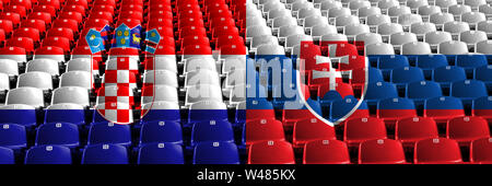 La Croatie, la Slovaquie, la Croatie, le slovaque stadium places concept. Qualifications d'Europe de football de 2010. Banque D'Images