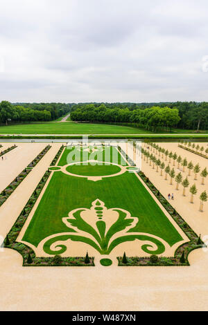 Un fragment du parc du château de Chambord, inclus dans les dix premiers châteaux de la Loire, France. Banque D'Images