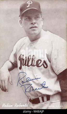 Baseball Star Robin Roberts avec les Phillies de Philadelphie vers 1950 Banque D'Images