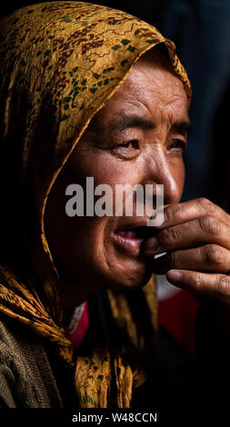 Une femme en Inde Ladakhis local Banque D'Images