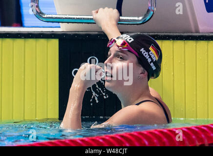 Gwangju, Corée du Sud. 21 juillet, 2019. Natation Championnat du Monde : 100 mètres de la femme papillon responsable : Angelina Köhler de Allemagne. Crédit : Bernd Thissen/dpa/Alamy Live News Banque D'Images