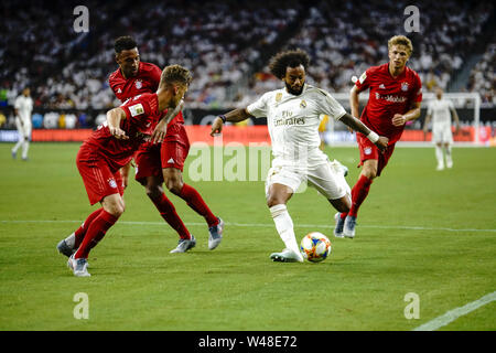 Houston, Texas, États-Unis 20 juillet, 2019. 20 juillet 2019 - Houston, Texas, USA- MARCELO (12) des avances du Real Madrid la balle dans la première moitié lors de la Coupe des Champions internationaux jouer à NRG Stadium à Houston, Texas. Credit : Jerome Hicks/ZUMA/Alamy Fil Live News Banque D'Images