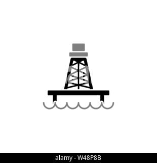 Les plate-forme pétrolière située sur arrière-plan de conception graphique et web. Simple illustration. Concept Internet symbole de bouton site web ou application mobile. Illustration de Vecteur