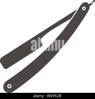 Noir et blanc plat simple ouvrez l'icône rasoir vector illustration Illustration de Vecteur