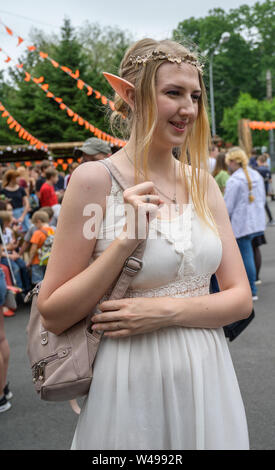 VLADIVOSTOK, Russie - le 20 juillet 2019 : Festival sur le jeu et une série de livres série Witcher. Banque D'Images