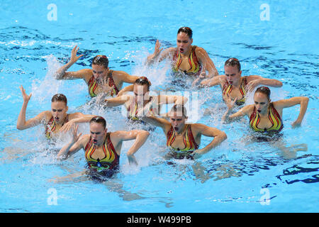 Gwangju, Corée du Sud. 19 juillet, 2019. Groupe de l'équipe de la Russie (RUS) Natation artistique : 18e Championnats du monde FINA 2019 Finale de l'équipe de Gwangju en Yeomju Gymnasium à Gwangju, Corée du Sud . Credit : YUTAKA/AFLO SPORT/Alamy Live News Banque D'Images